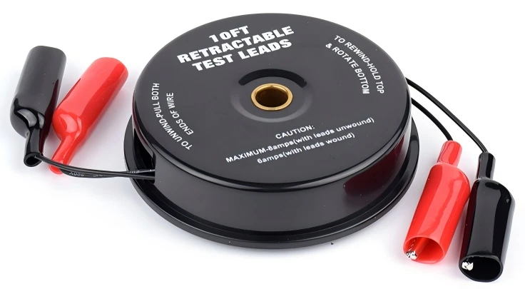 2 x 10ft Magnetic Retractable Test Leads - 30V DC Max, 8A Current 2 x 10ft Magnetic Retractable Test Leads - 30V DC Max, 8A Current